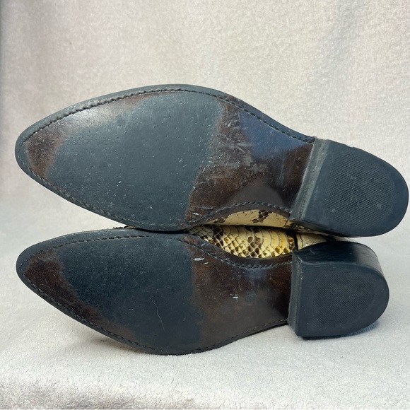 Vintage ACME Leather & Snakeskin Western Cowboy Boots-Black/Cream-Mens 9-Classic - Picture 9 of 12